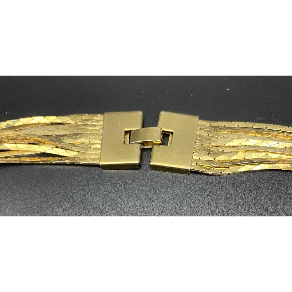 Vintage Liquid Gold-Plated Multi Chains 10 Stand Necklace 23" 3/4" w Cobra Chain - Picture 4 of 6
